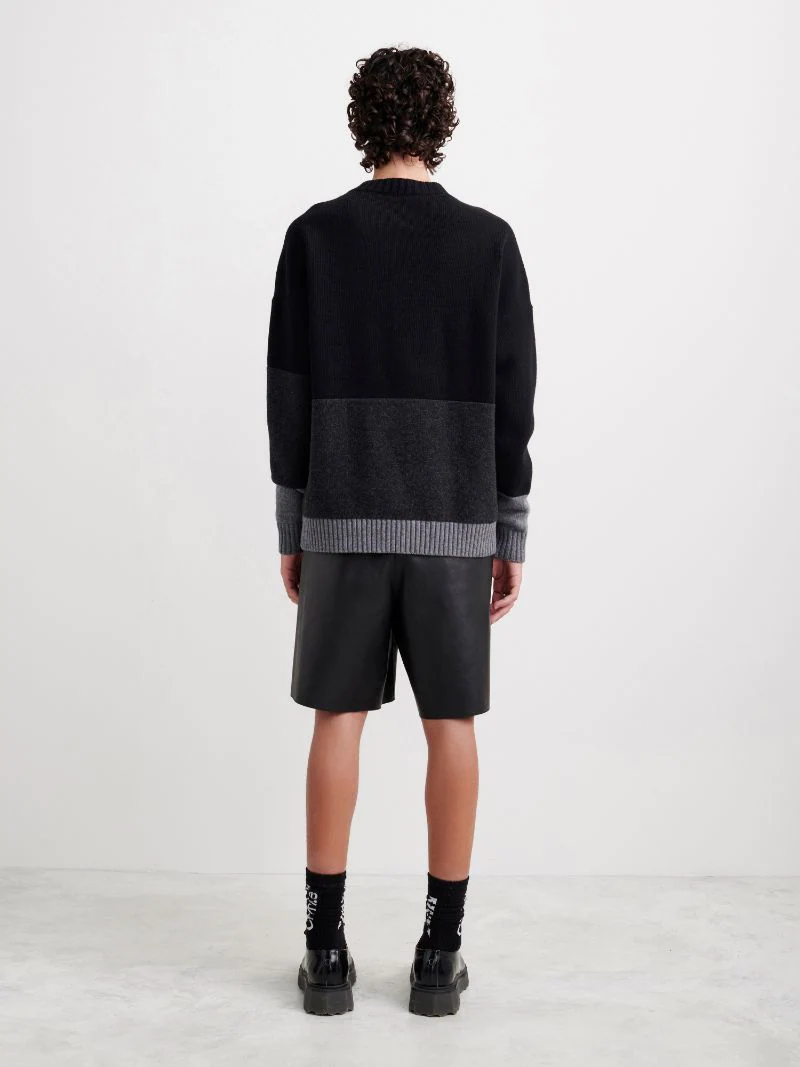 Off White Color Block Sweater Sweatshirt Black2