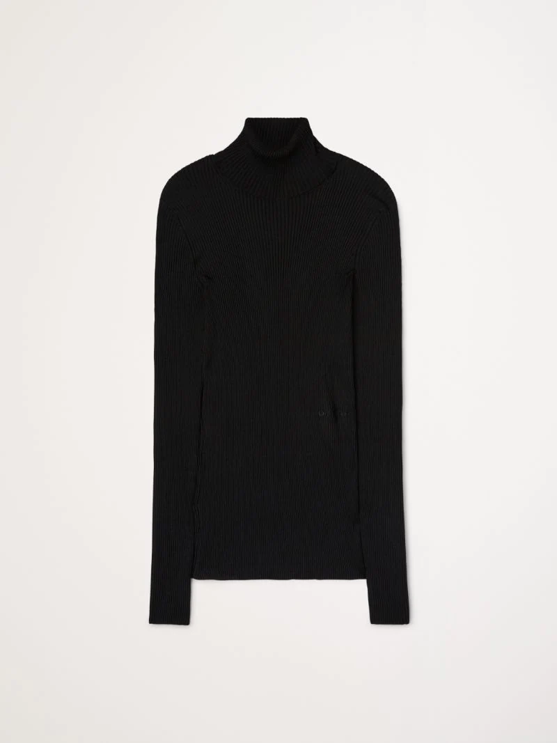 Off White Helved Fine Knit Rib Sweatshirt Black2