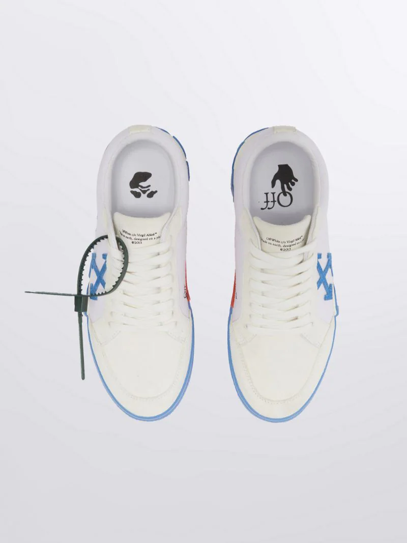 Off-white Low Vulcanized Suede Shoes White With Blue Arrow3