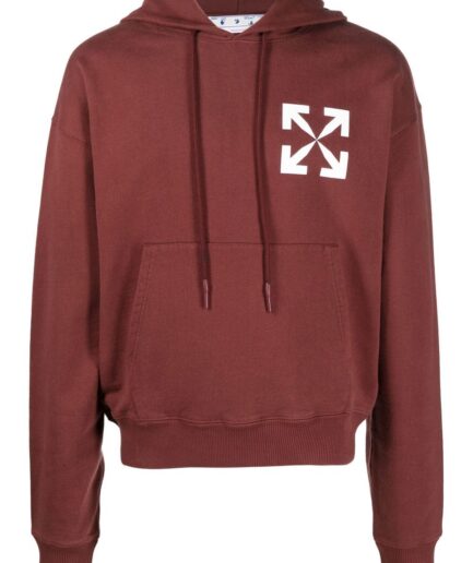Off White Arrow Logo Hoodie Red1